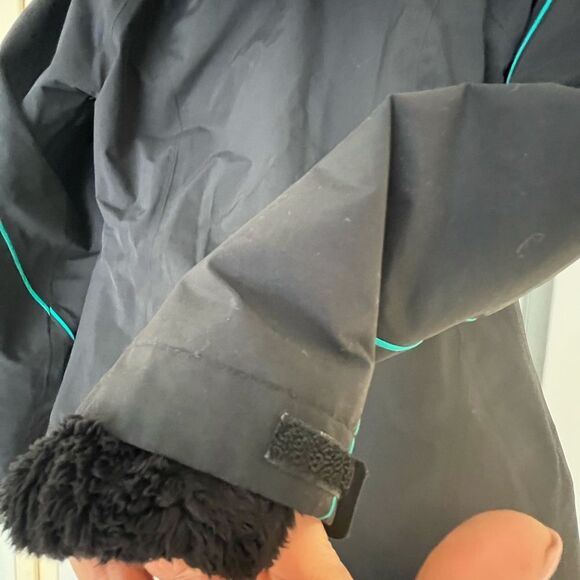 The North Face black/teal trim hooded warm lined jacket.detachable lining, XS - Picture 15 of 15